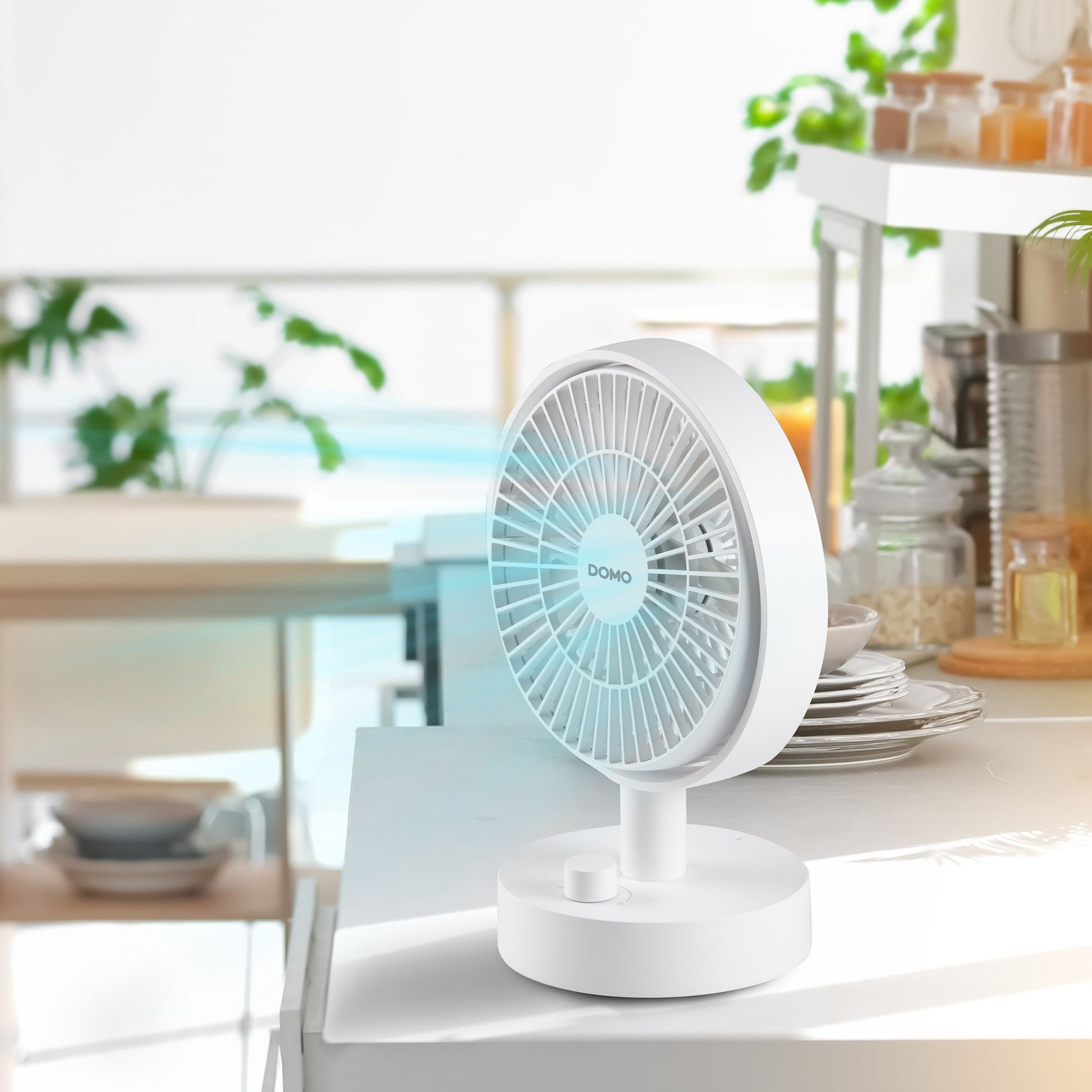 Domo Tischventilator DO8151 – 10 Stufen, oszillierend, 11 W, 20 dB(A), Weiss