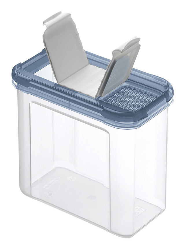 Rotho Vorratsdose 1 l, 9 × 16,5 × 13 cm, Polypropylen (PP), transparent/blau
