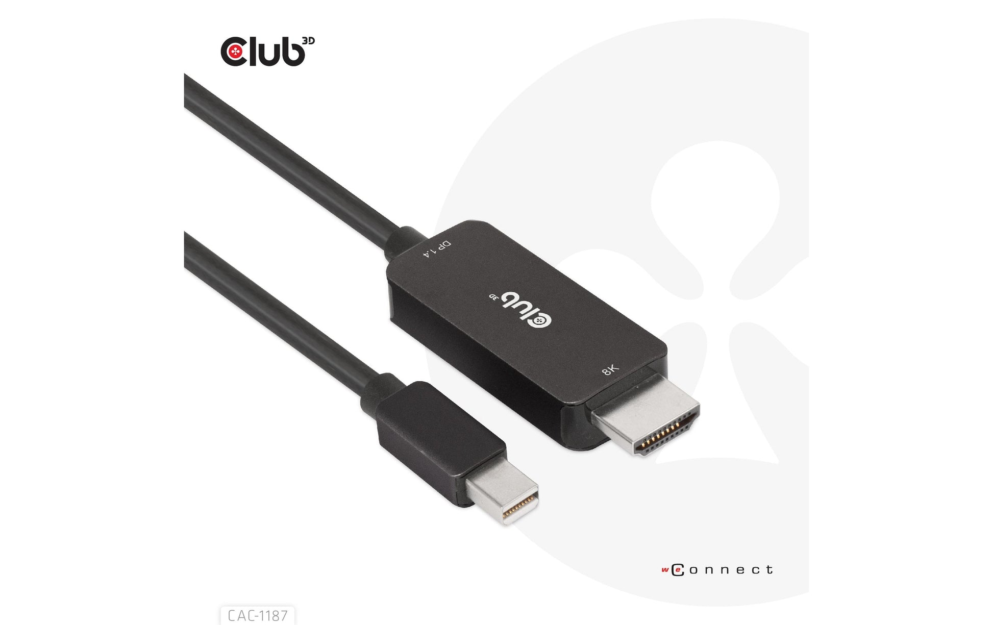 CLUB3D Mini DisplayPort auf HDMI Kabel HDMI 2.1 8K 60 Hz – 1,8 m – HDR – für Windows, Mac