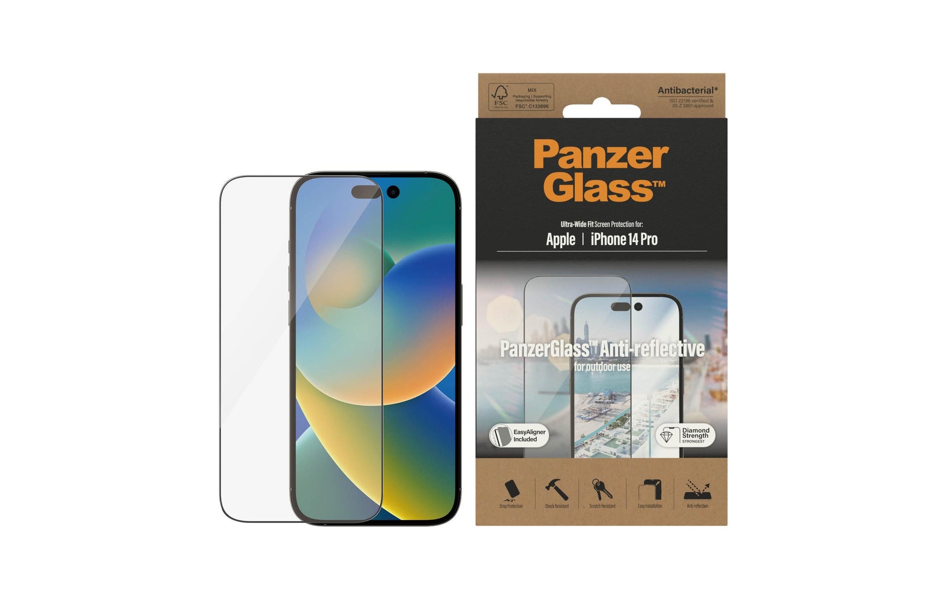 PanzerGlass Displayschutzglas – für Apple iPhone 14 Pro – Hartglas, Transparent