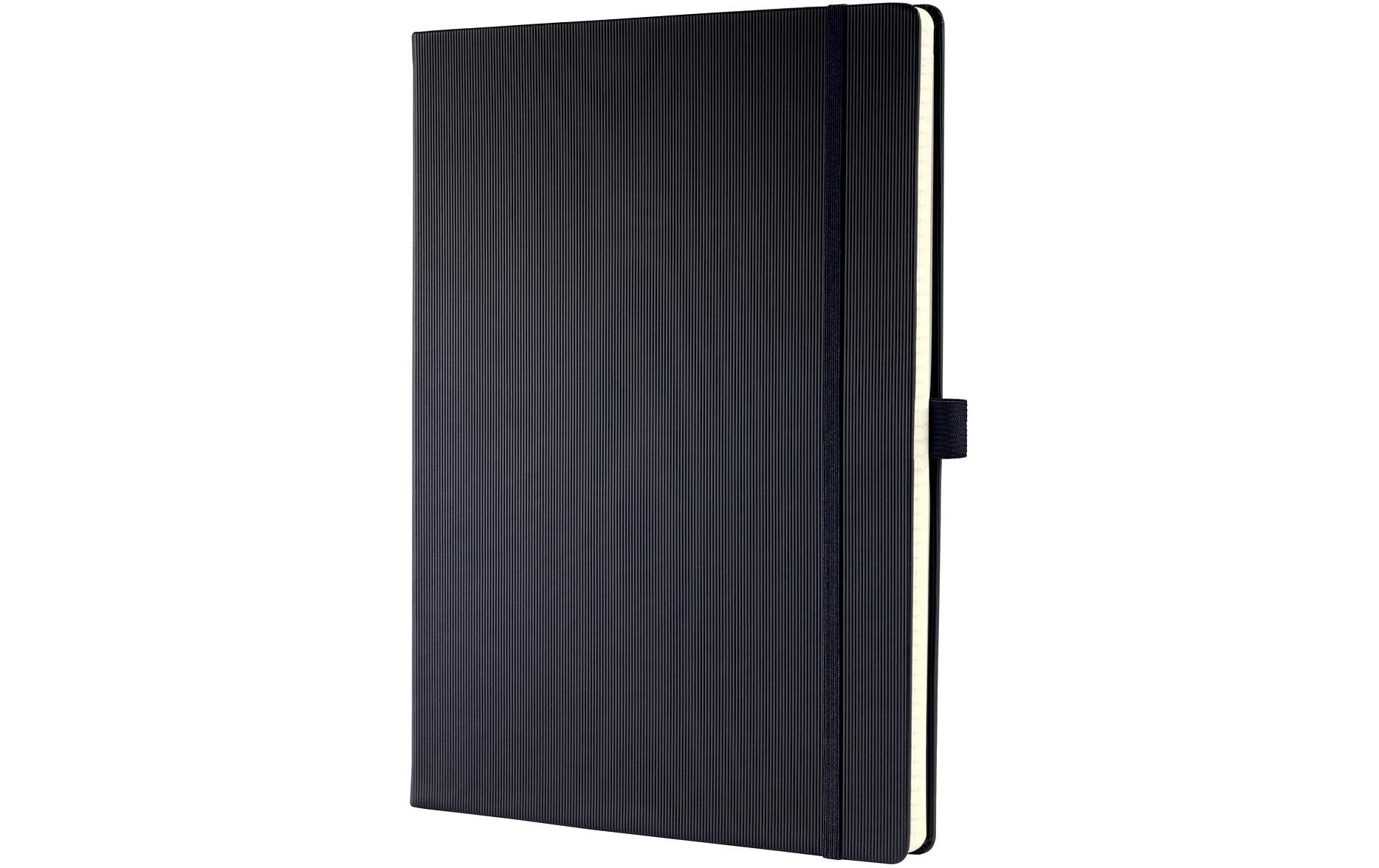 Sigel Notizbuch Conceptum, 213 × 295 mm, liniert, Fadenheftung, 194 Seiten, 80 g/m² – schwarz