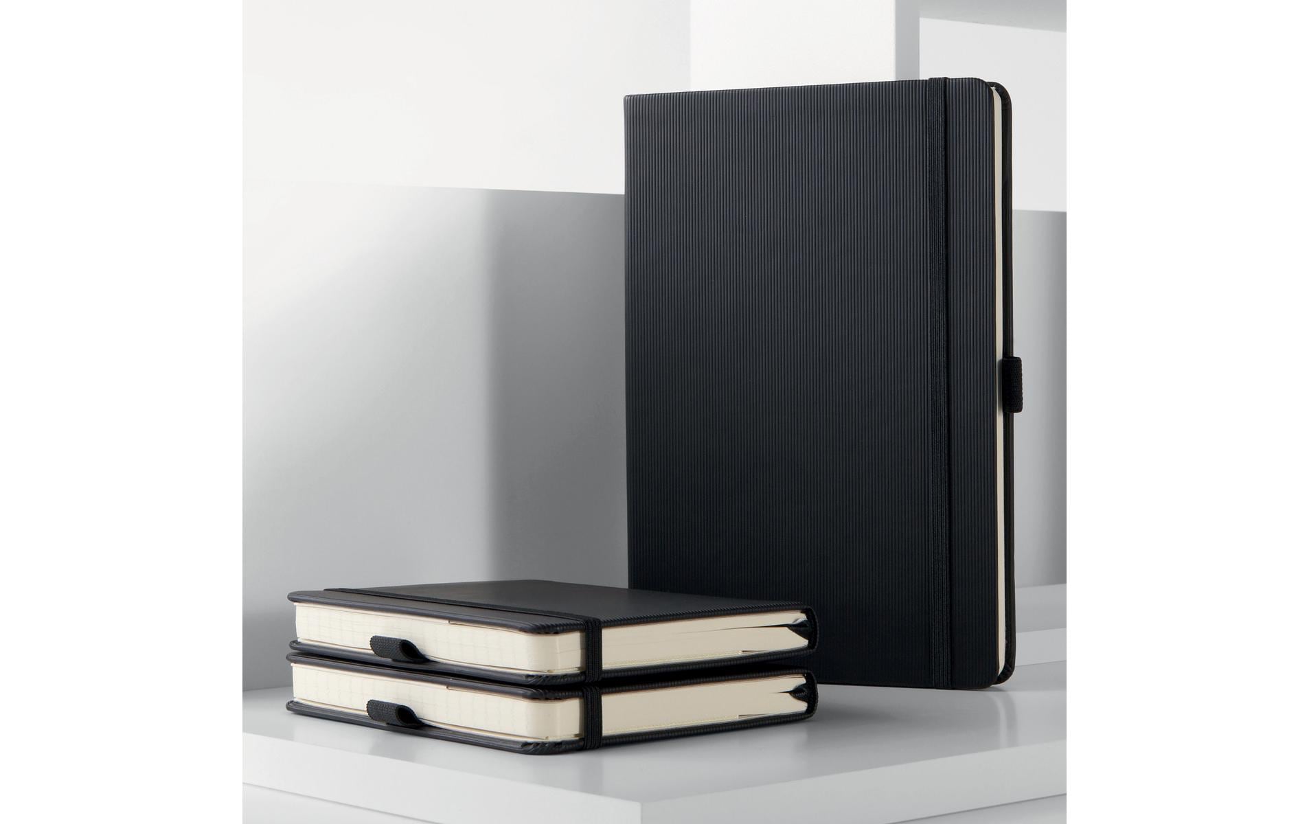 Sigel Notizbuch Conceptum, 213 × 295 mm, liniert, Fadenheftung, 194 Seiten, 80 g/m² – schwarz