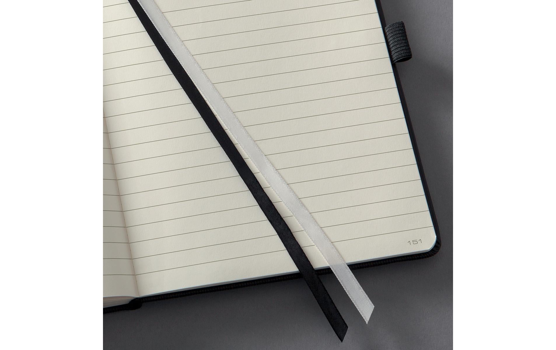 Sigel Notizbuch Conceptum, 213 × 295 mm, liniert, Fadenheftung, 194 Seiten, 80 g/m² – schwarz
