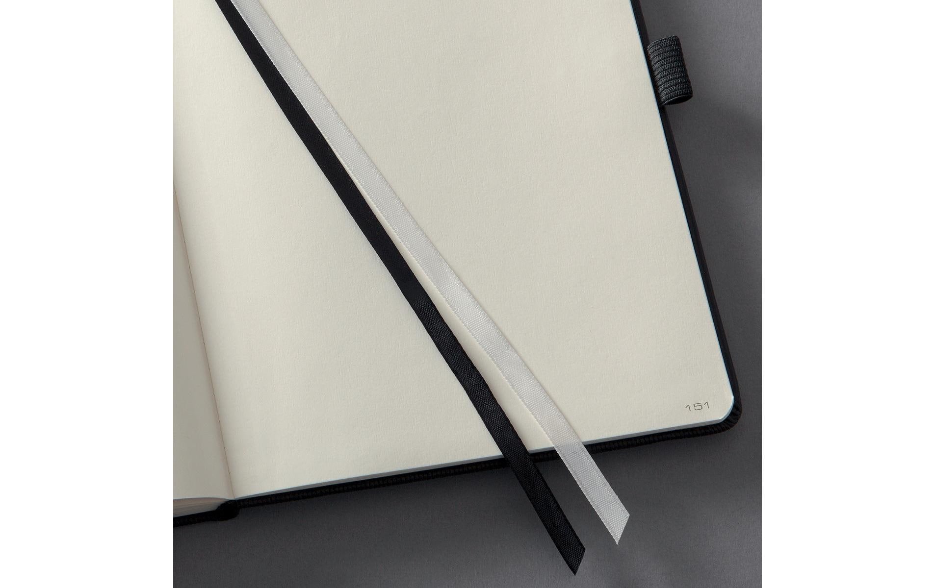 Sigel Notizbuch, 148 × 213 mm, blanko, Fadenheftung, 194 Seiten, 80 g/m² – schwarz