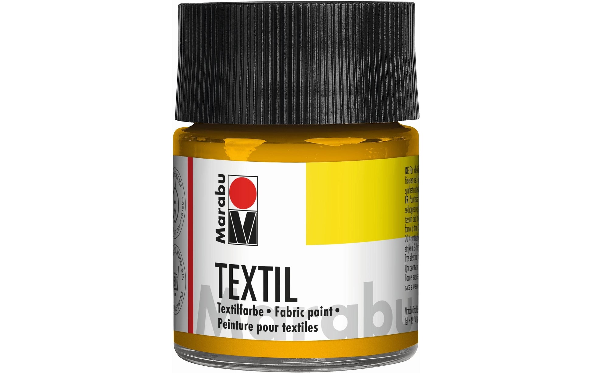 Marabu Stoffmalfarbe – Mittelgelb, 50 ml, für Textilien