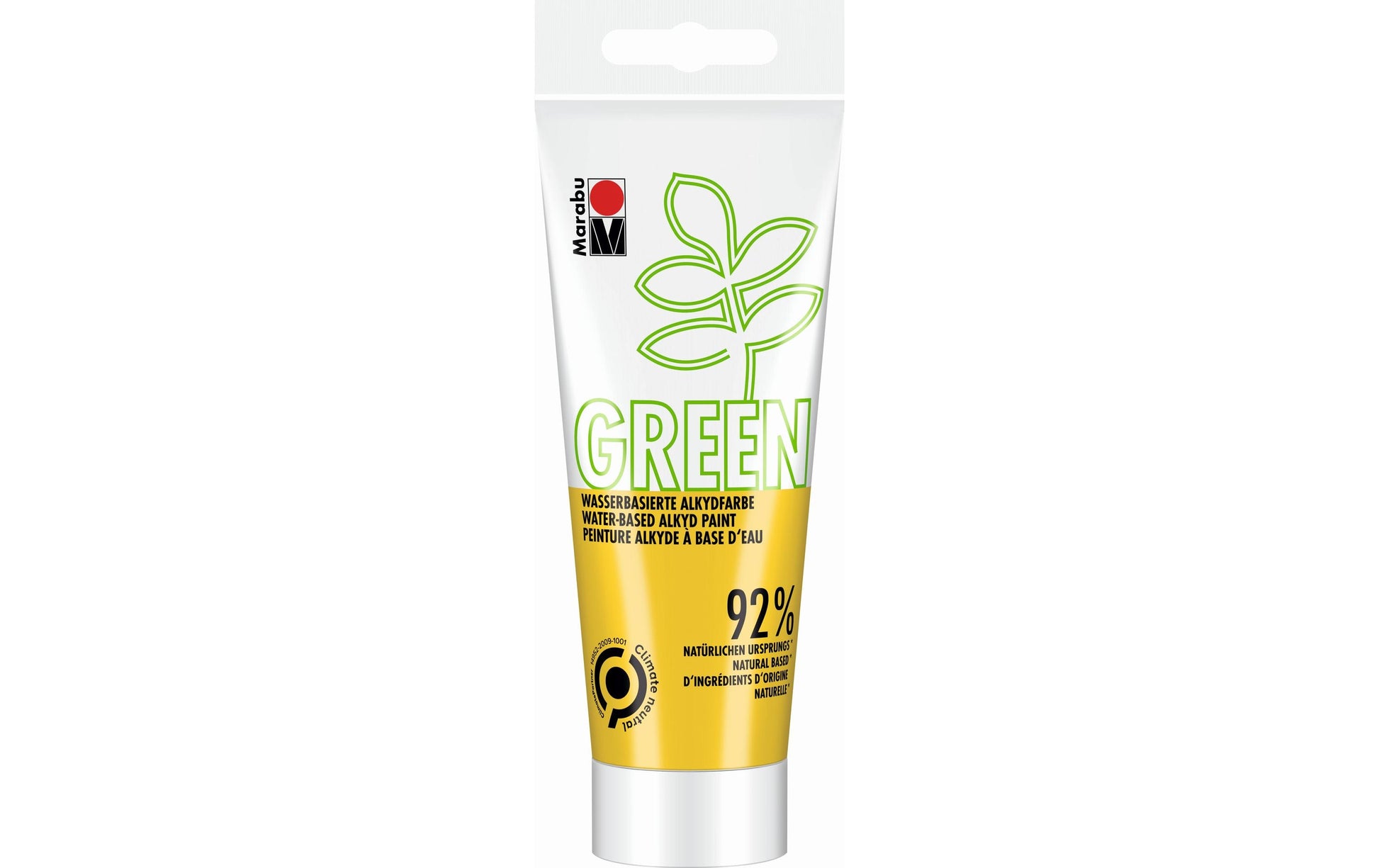Marabu Bastelfarbe – Gelb 021, wasserfest, umweltfreundlich – 100 ml, Tube – für Leinwand, Papier, Holz