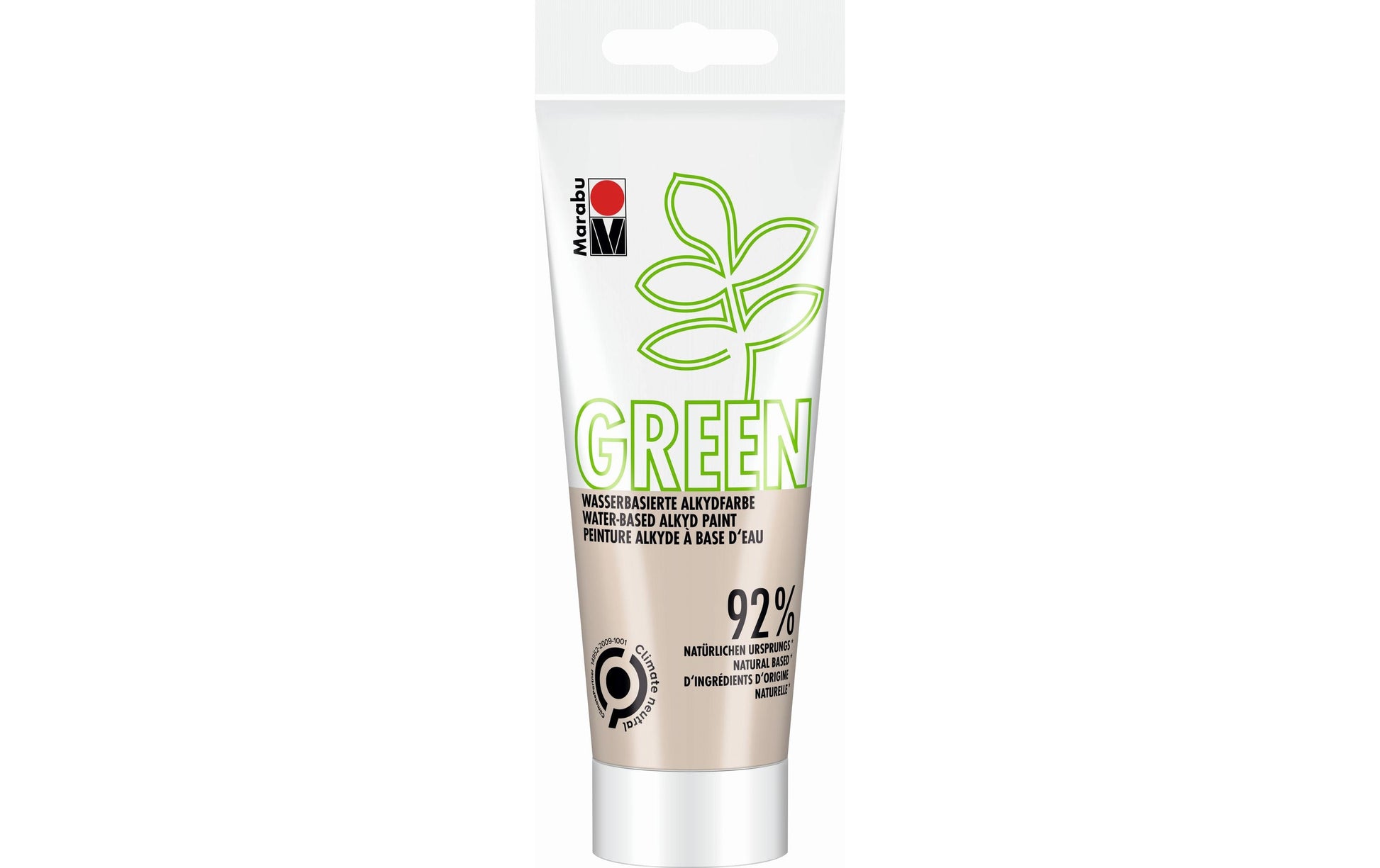 Marabu Wasserbasierte Alkydfarbe – Cremebeige 246, matt – 100 ml Tube – für Leinwand, Papier, Holz