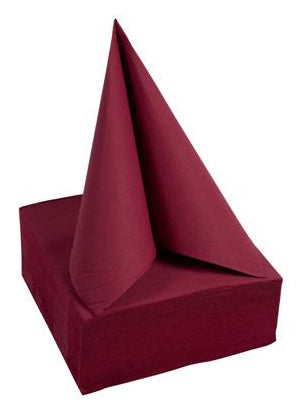 PRONAPPE PRO nappe Cocktail Servietten – Bordeaux – 20 × 20 cm, 2-lagig – 50 Stück