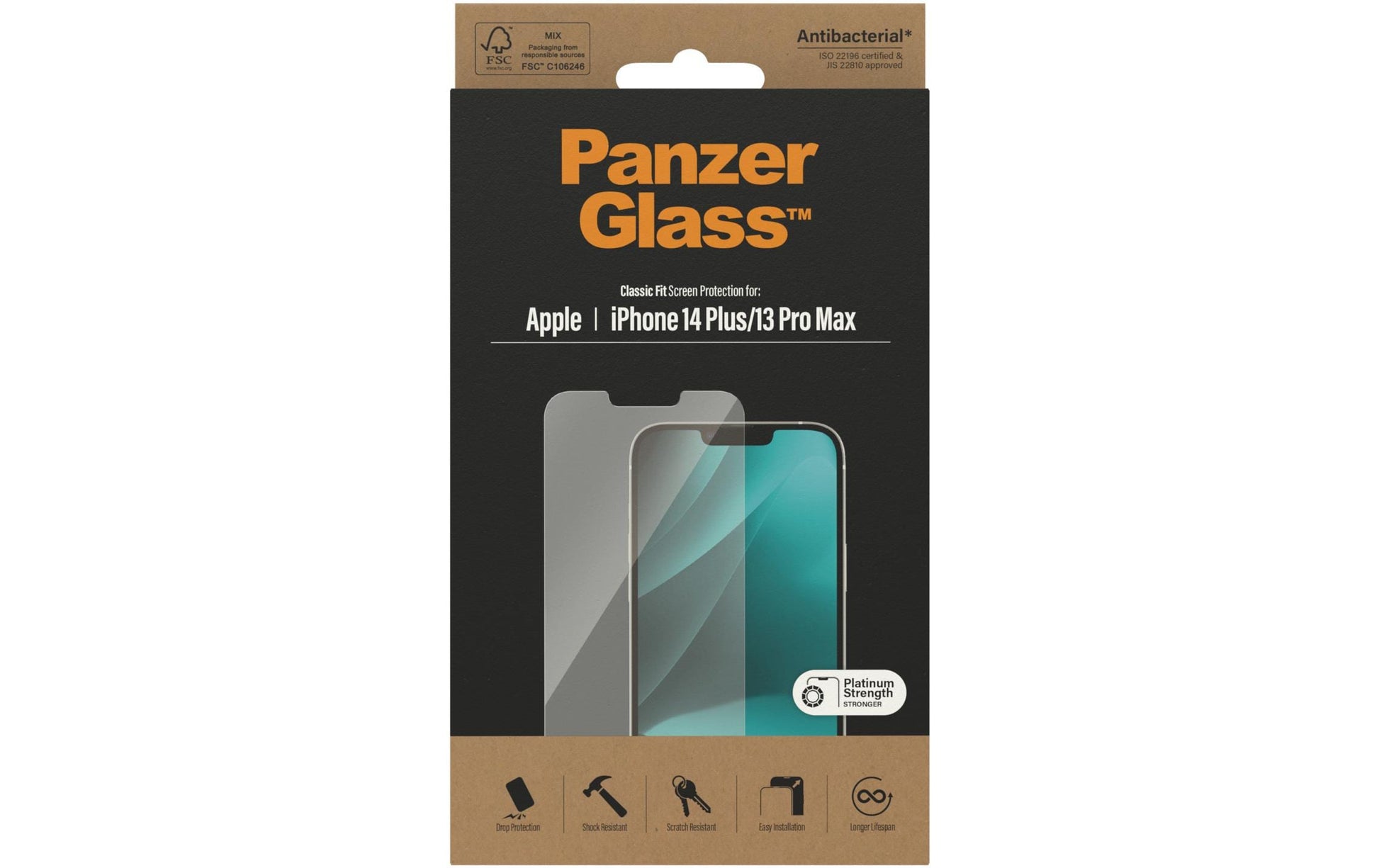PanzerGlass Displayschutz (Panzerglas), Case Friendly – für iPhone 14 Plus/13 Pro Max