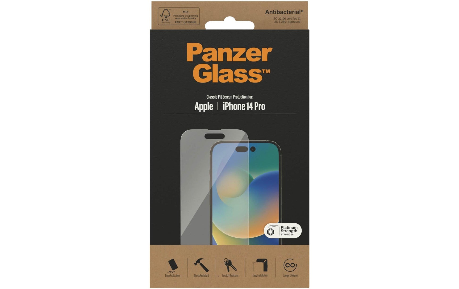 PanzerGlass Displayschutz (Panzerglas), Case Friendly – für iPhone 14 Pro