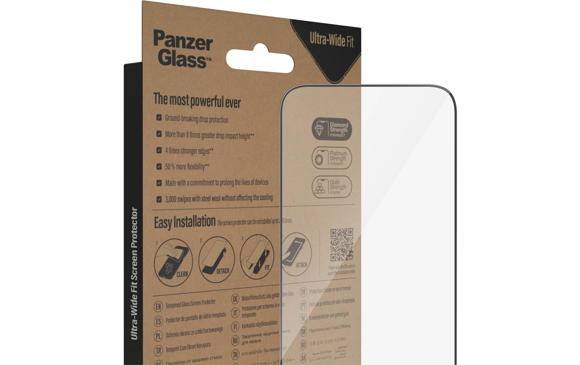 PanzerGlass Displayschutz (Panzerglas), Ultra‑Wide Fit – für iPhone 14 Pro Max