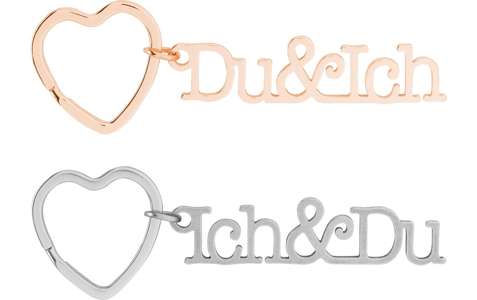 Sheepworld Schlüsselanhänger Du & Ich – Metall, Roségold/Silber, 108 × 93 mm, 2er-Set