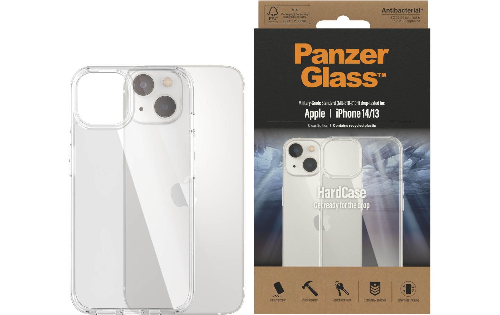 PanzerGlass Backcover – für Apple iPhone 14/13, Kunststoff, Transparent, bis 3,6 m sturzsicher