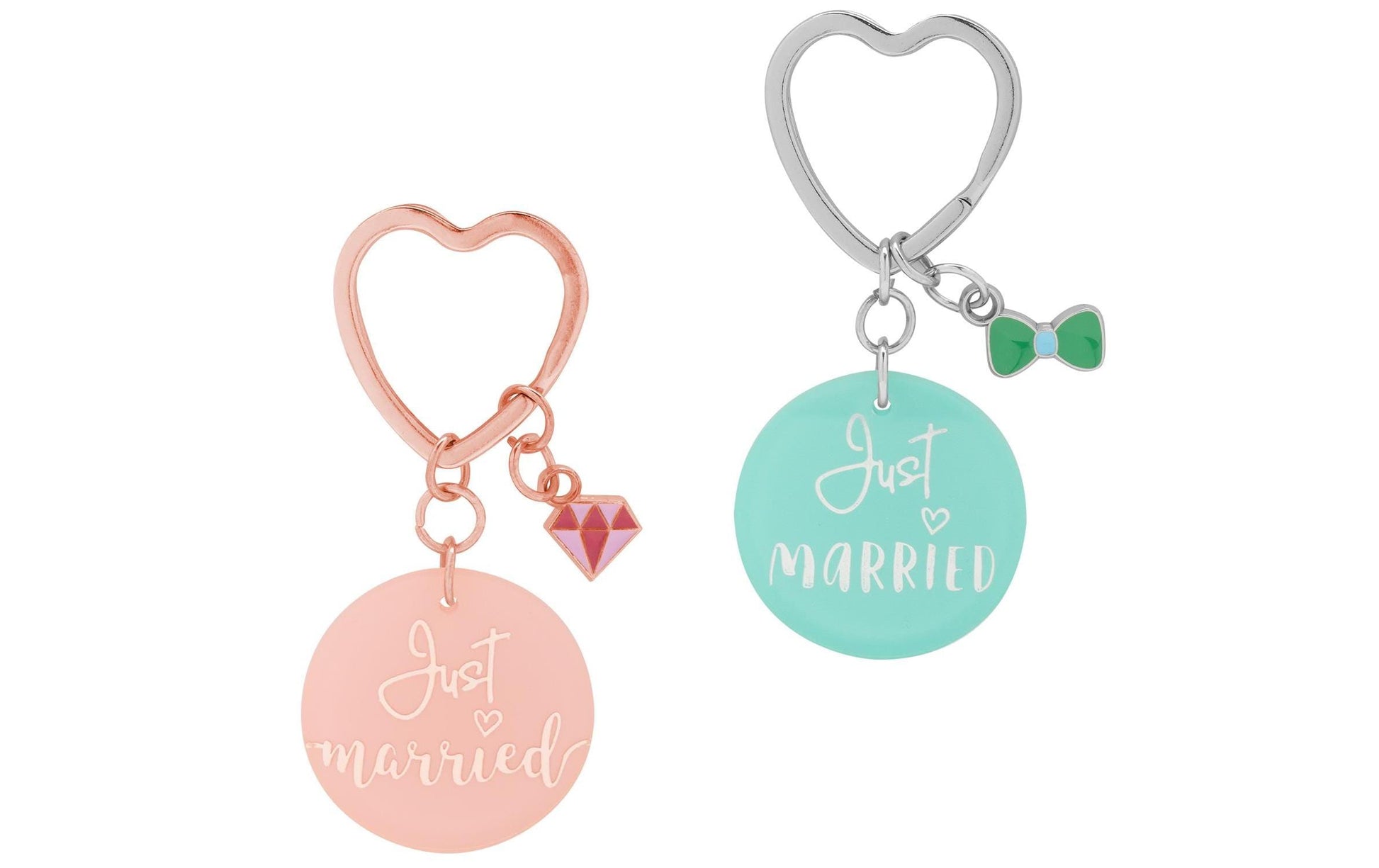 Sheepworld Schlüsselanhänger Just Married – Mehrfarbig, Höhe 83 mm, 2er-Set