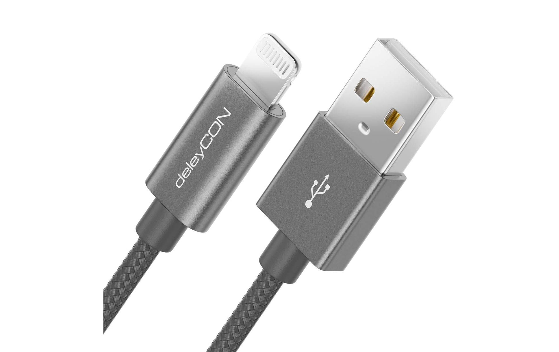 DeleyCON Daten- & Ladekabel – USB-A auf Lightning 0,5 m, MFi zertifiziert, geflochten – für iPhone/iPad