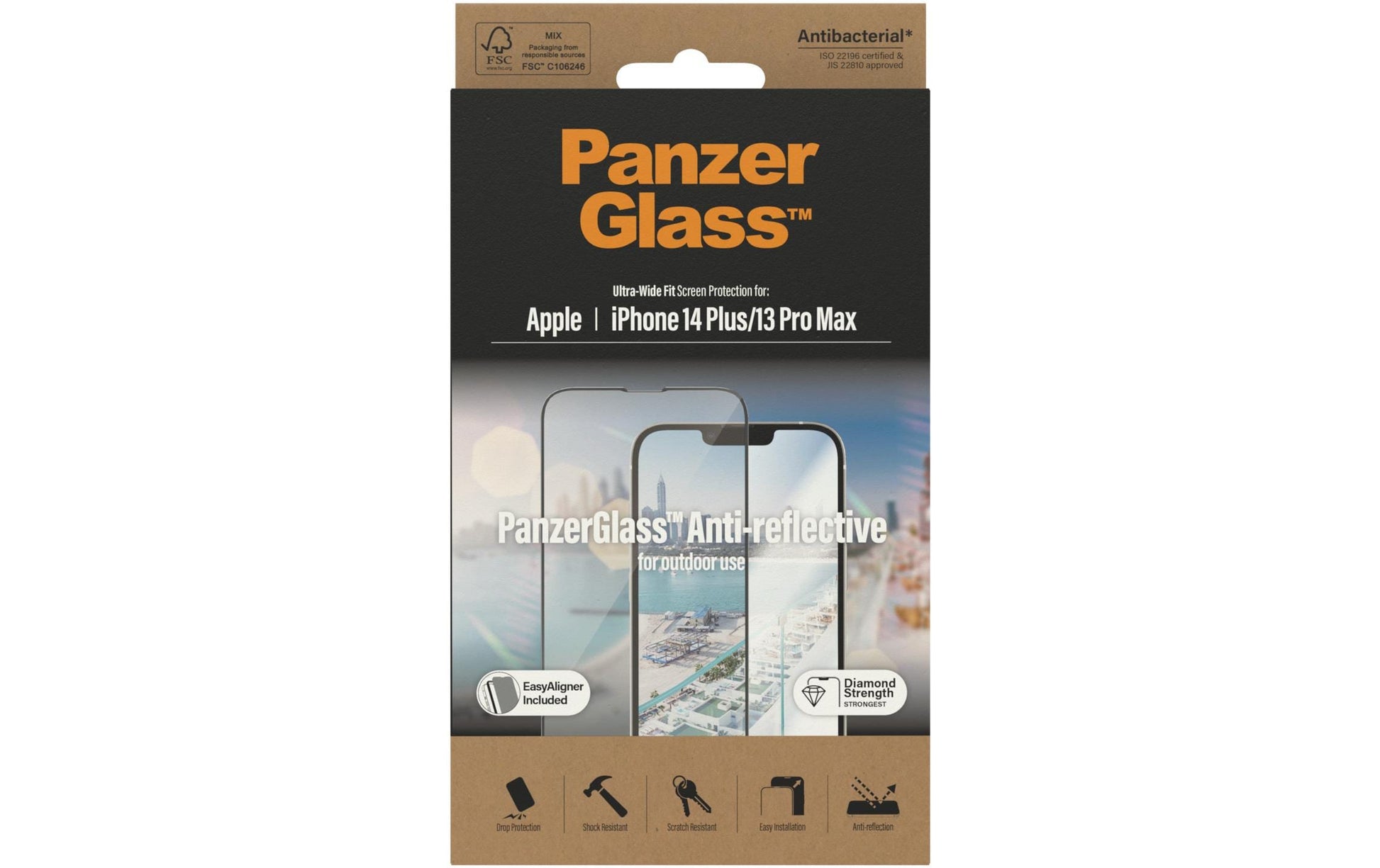 PanzerGlass Displayschutz (Panzerglas) – für iPhone 14 Plus/iPhone 13 Pro Max – mit Applikator