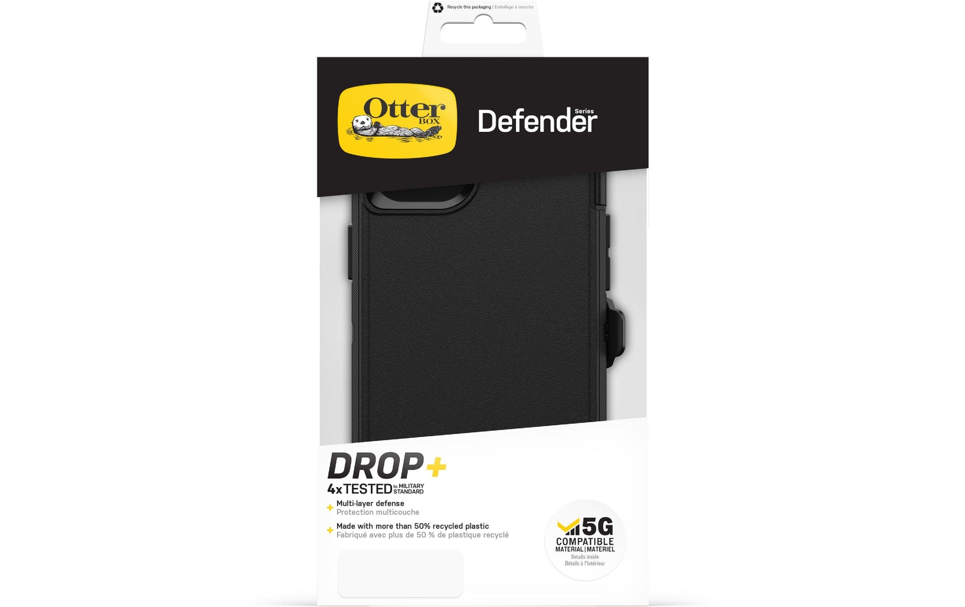 OtterBox Defender Rugged-Case – für Apple iPhone 14 Plus, Gummi, Schwarz, mit Gurtclip