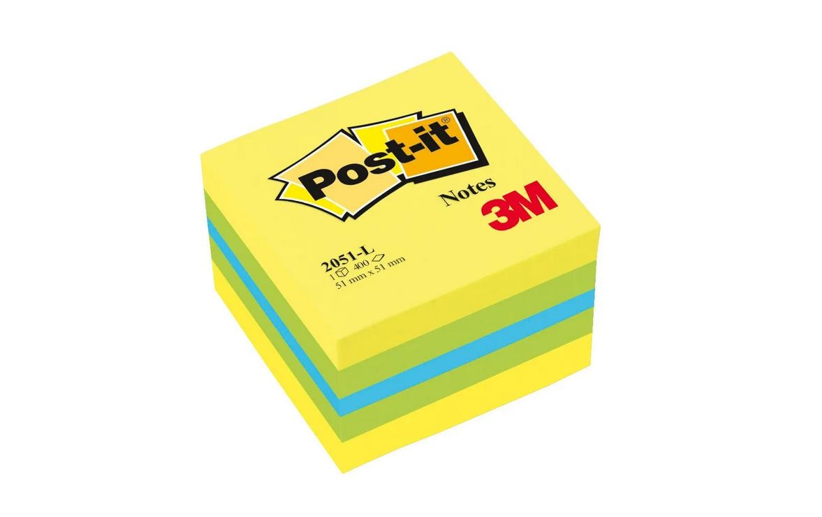 3M Post-it Haftnotizen – 51×51 mm – Mehrfarbig, 400 Blatt, PEFC