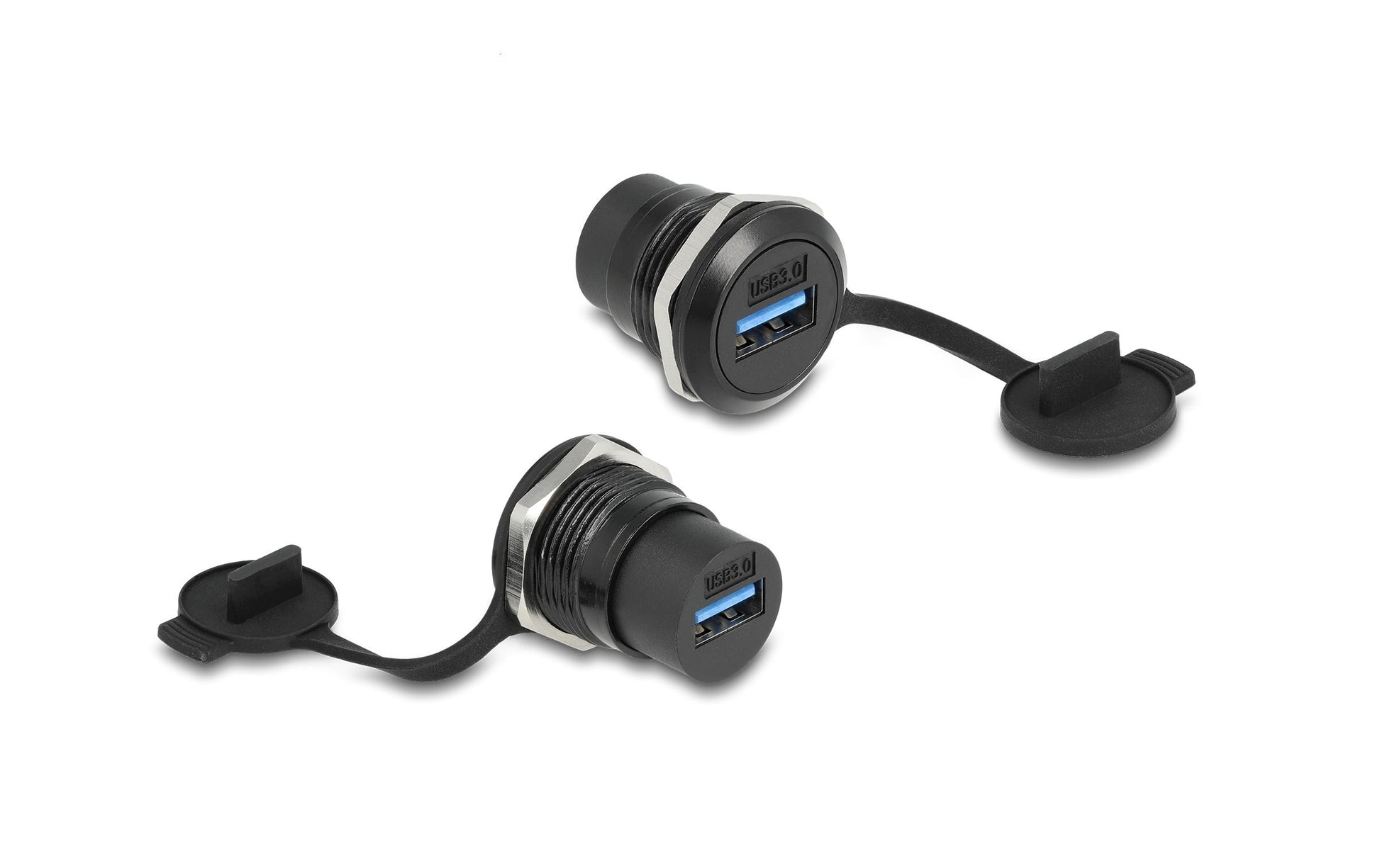 DeLOCK USB-Adapter USB-A auf USB-A – USB 3.2 Gen 1 (5 Gbit/s) – Staubschutzkappe – Schwarz