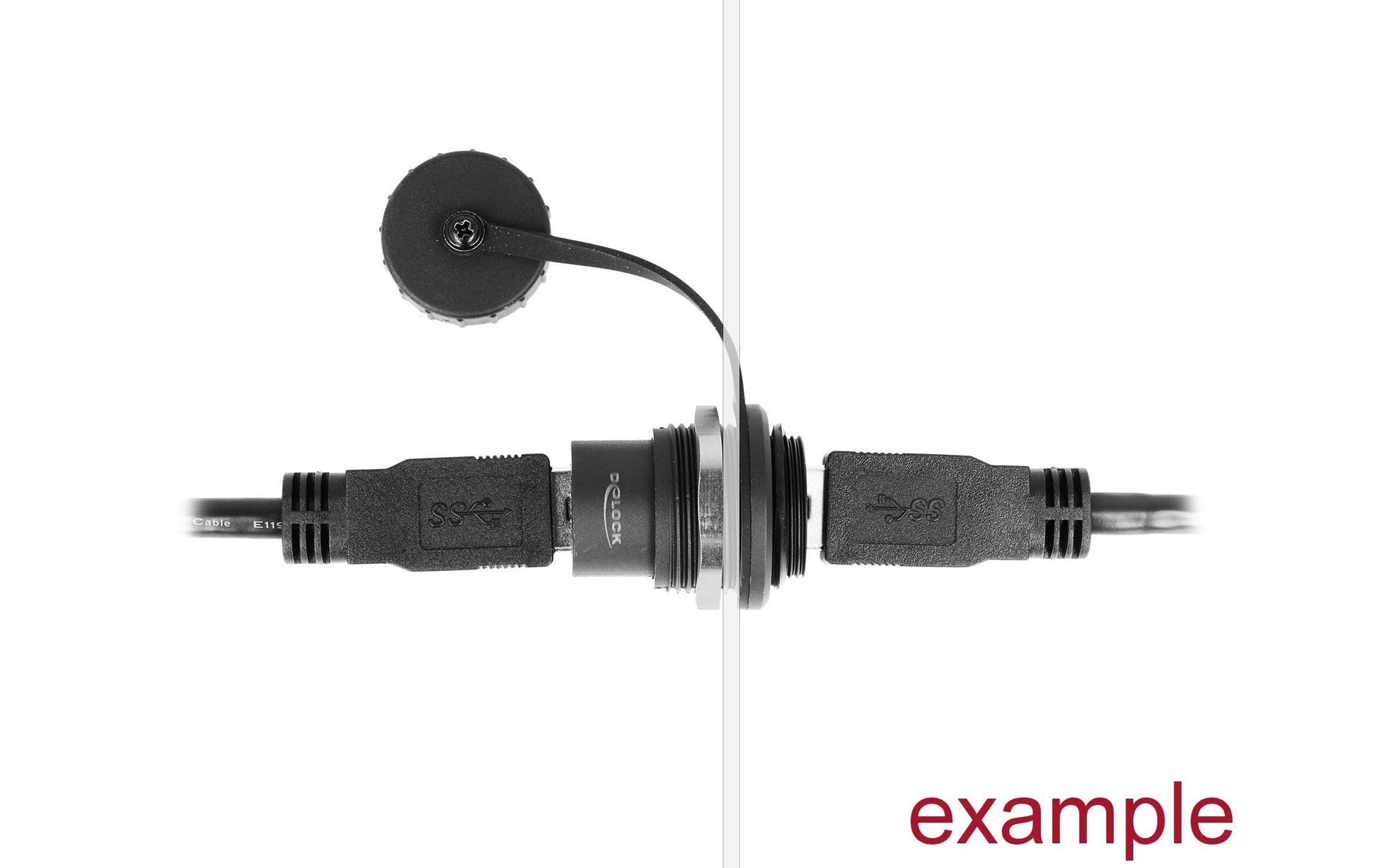 DeLOCK USB-Adapter USB-A auf USB-A – USB 3.2 Gen 1 (5 Gbit/s) – Staubschutzkappe – Schwarz