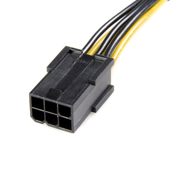 StarTech.com PCIe Stromkabel – PCI-E (8-polig) zu PCI-E (6-polig), 0,155 m, schwarz/gelb