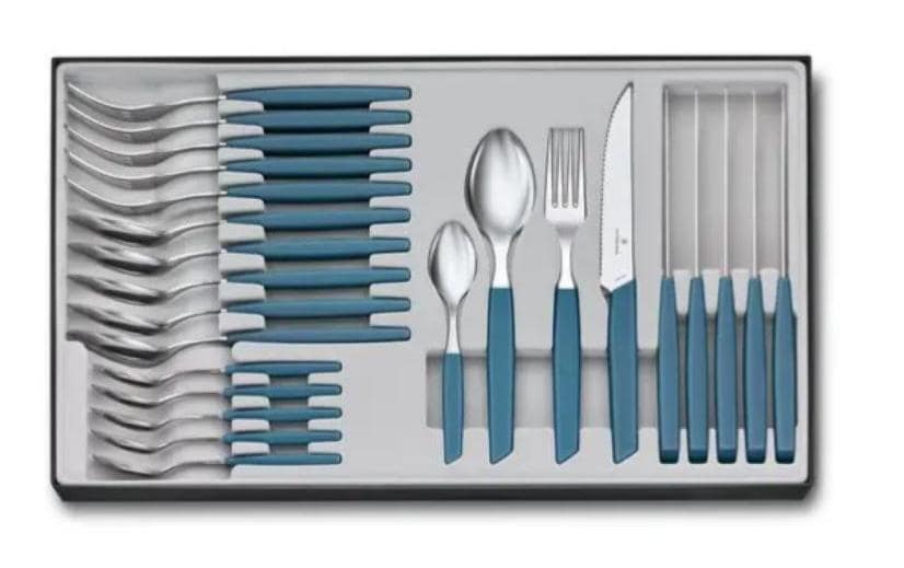 Victorinox Swiss Modern Besteck-Set – 24 Teile, Blau