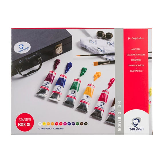 Van Gogh Starterbox Koffer XL Acrylfarbe – Mehrfarbig – 12 Farben – 12×40 ml (480 ml)