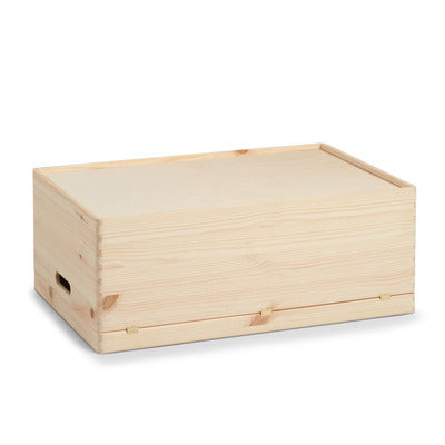 Zeller Present Aufbewahrungsbox (mit Deckel) – Holz (Kiefer) – Beige – mit Griff – 600 × 240 × 400 mm