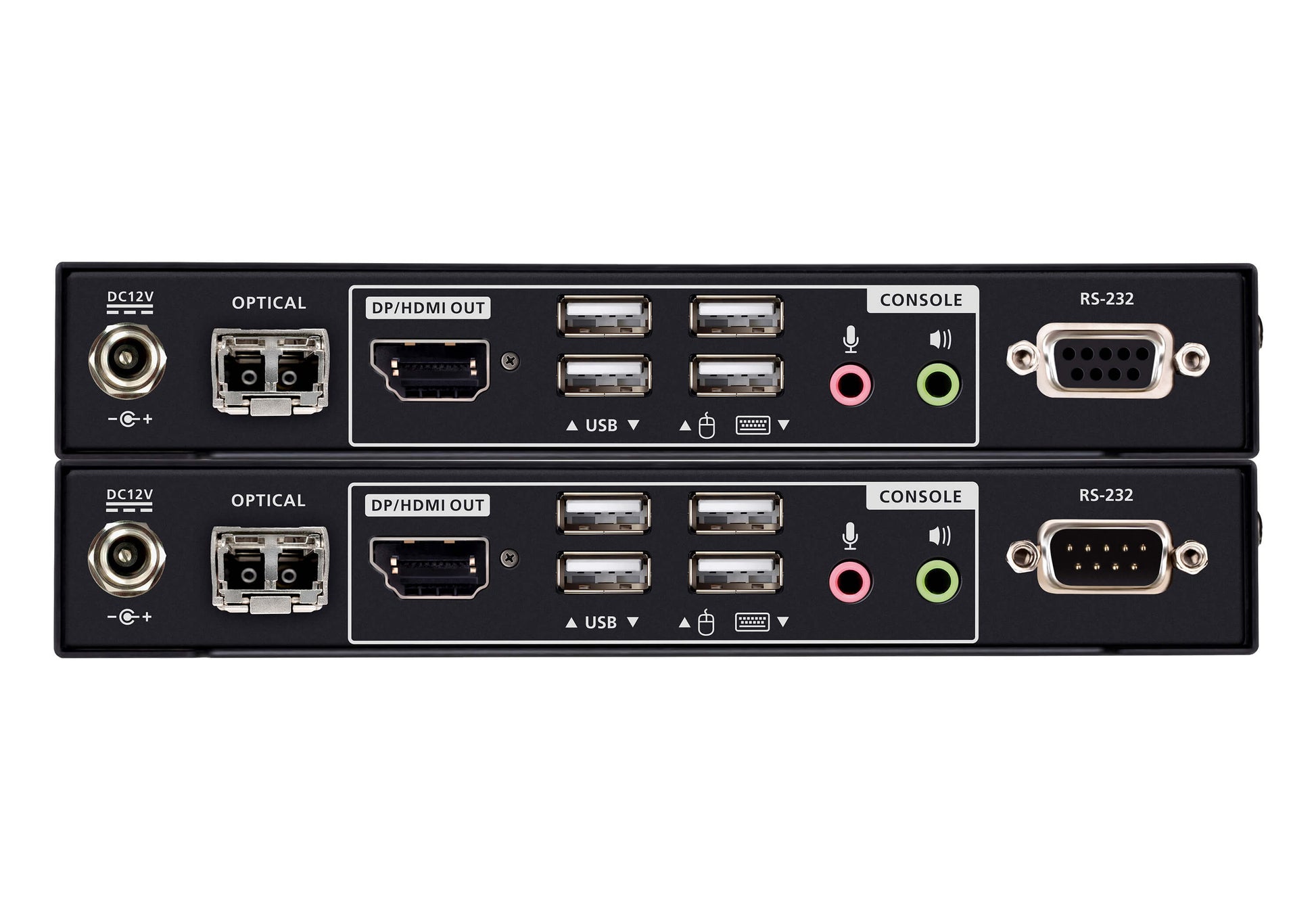 ATEN CE980 – Optischer KVM-Extender – True 4K (4096×2160 bei 60 Hz), DP/HDMI, USB 2.0, 300 m, Schwarz