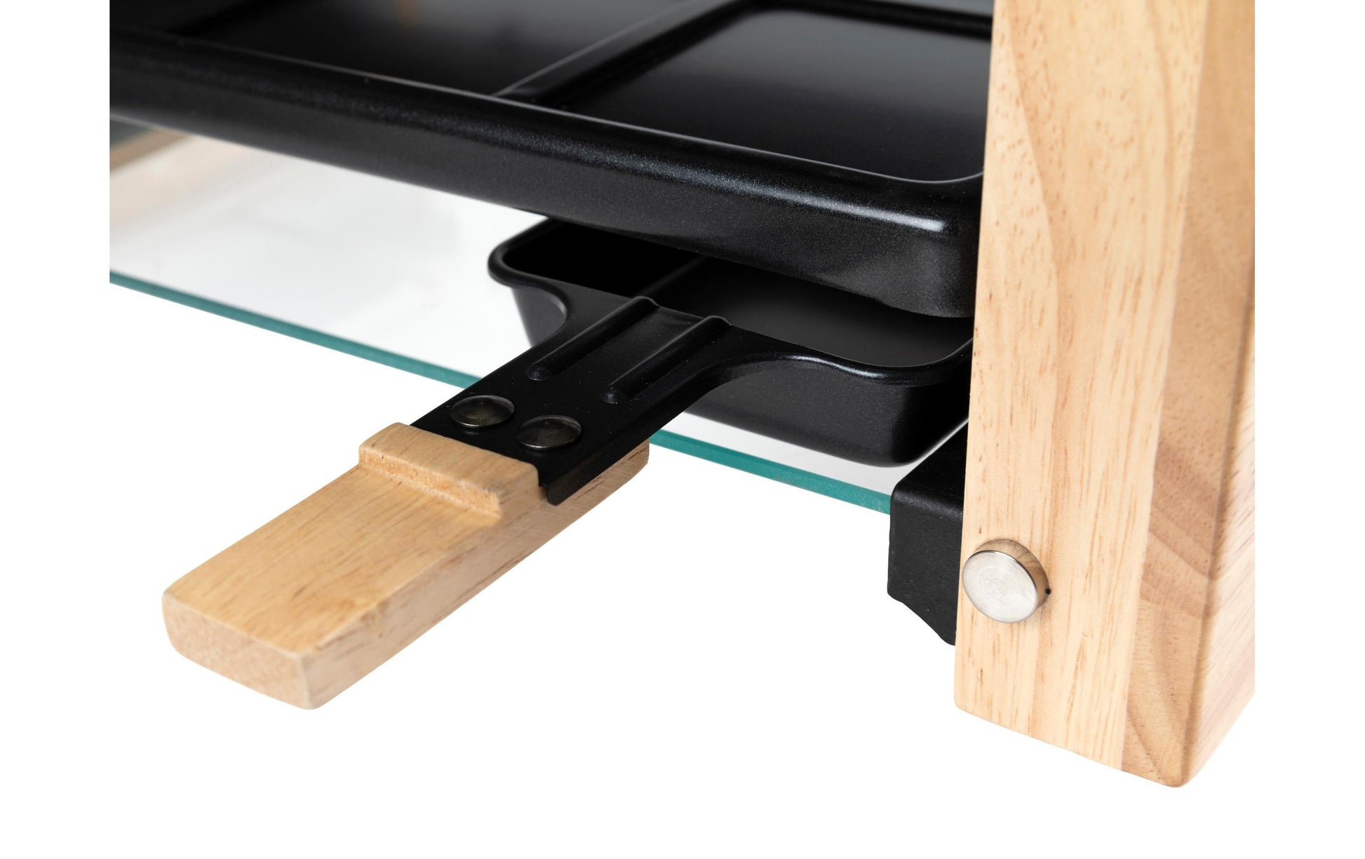 Furber. Furber Raclette-Grill Festa – 4 Personen, Steinplatte, 650 W – Schwarz/Marmor/Holz