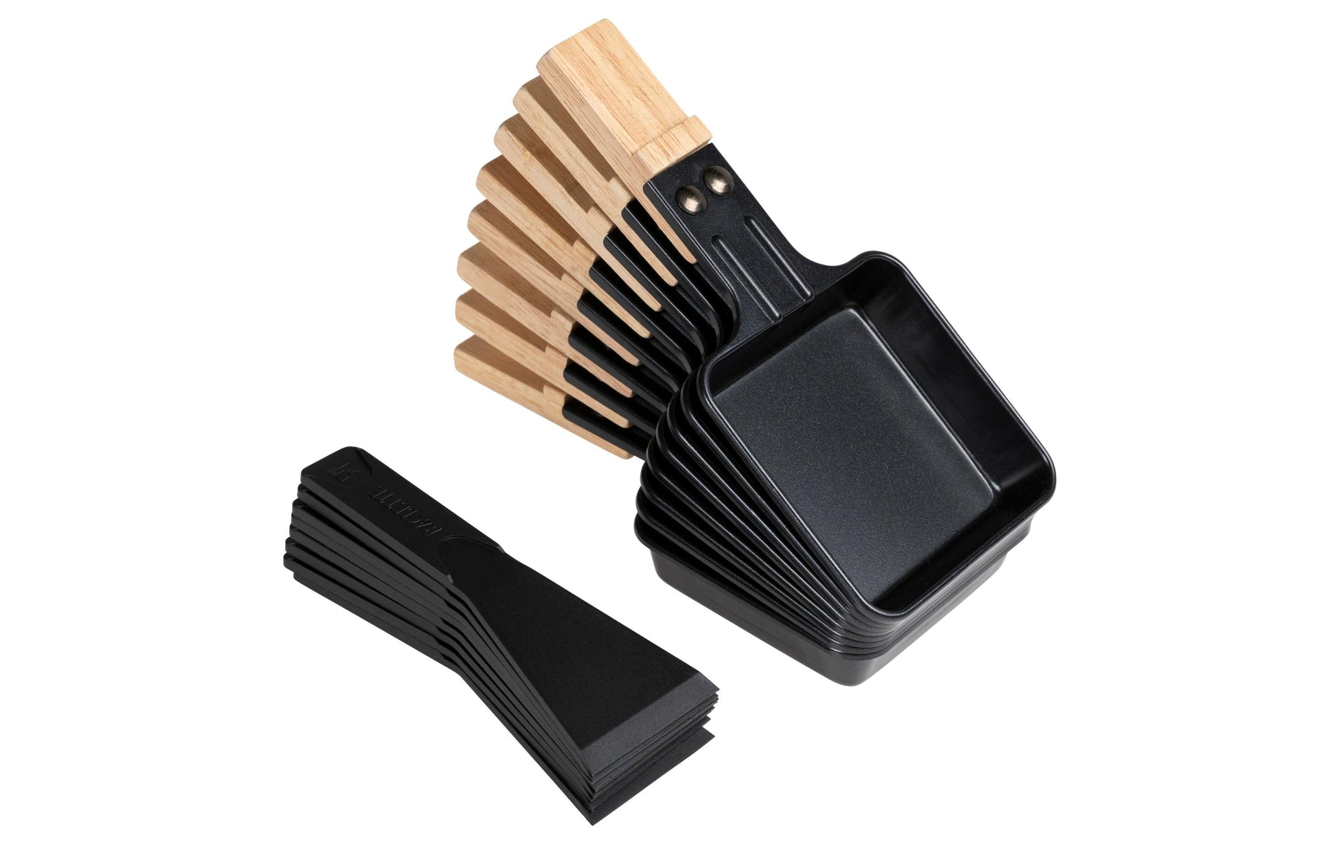 Furber. Furber Racletteofen Festa – 8 Personen, 1200 W, Steinplatte – Schwarz/Marmor/Holz