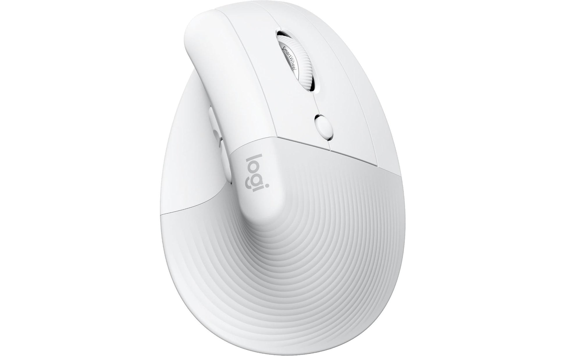 Logitech Lift für Mac Ergonomische Maus – kabellos, Easy-Switch, aus recyceltem Material, weiss