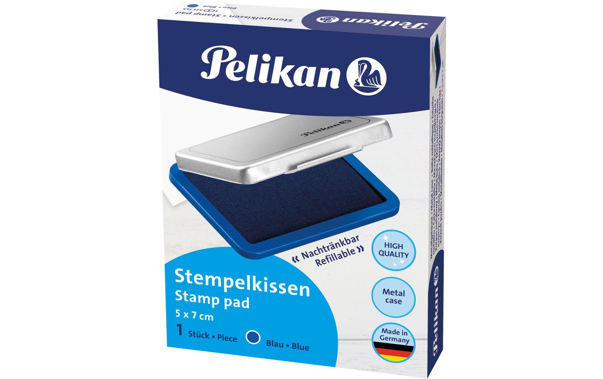Pelikan Stempelkissen – Metall, 70 × 50 mm, getränkt, Blau