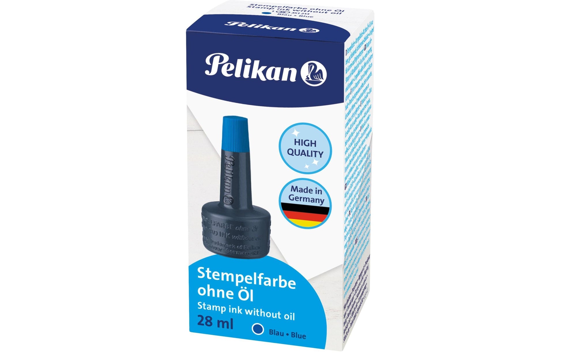 Pelikan Stempelfarbe – 28 ml, Kunststoff, ohne Öl, Blau