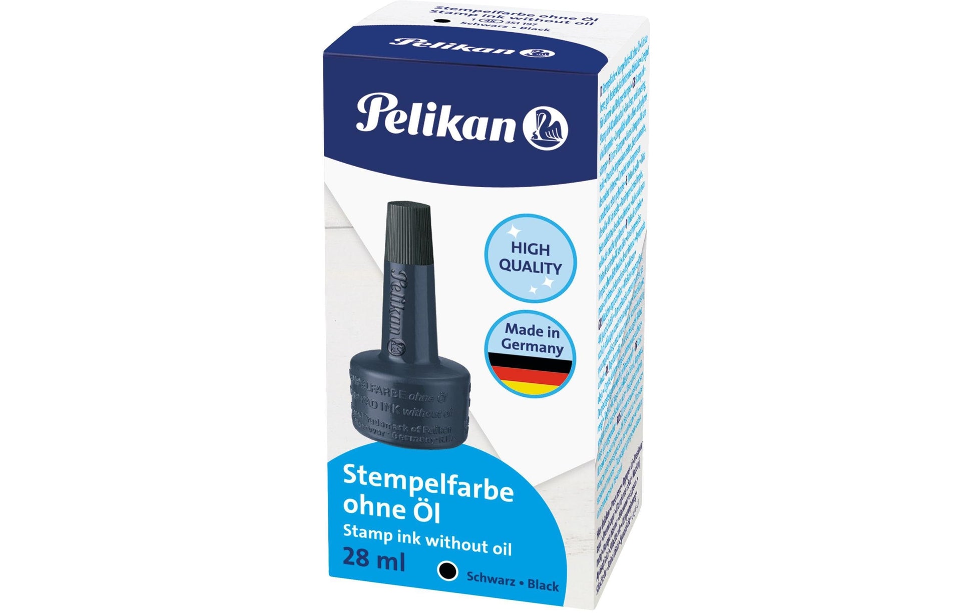 Pelikan Stempelfarbe – 28 ml, Kunststoff, ohne Öl, Schwarz