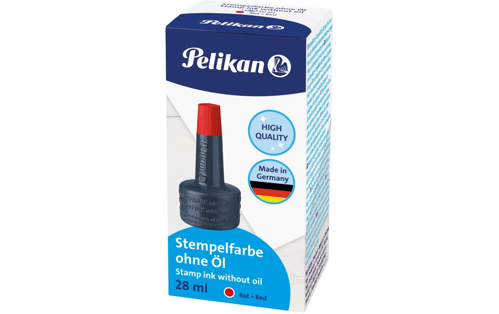 Pelikan Stempelfarbe – Rot, Kunststoff, 28 ml, ohne Öl