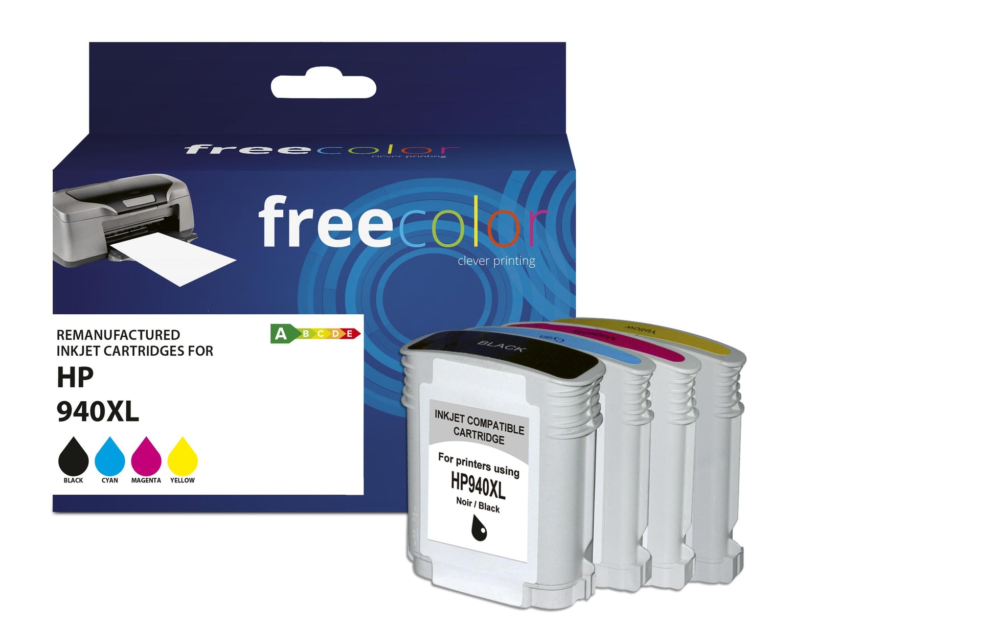 Freecolor 940 Tintenpatronen-Multipack, 4er-Set (Kompatibel) – für HP OfficeJet Pro 8500/8000…