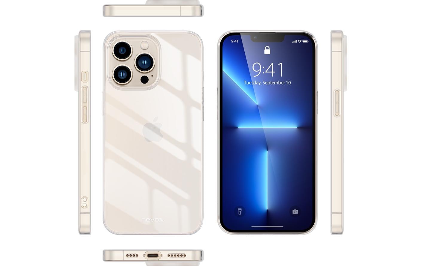 nevox StyleShell Flex Backcover – für Apple iPhone 14 Pro Max, TPU, Transparent