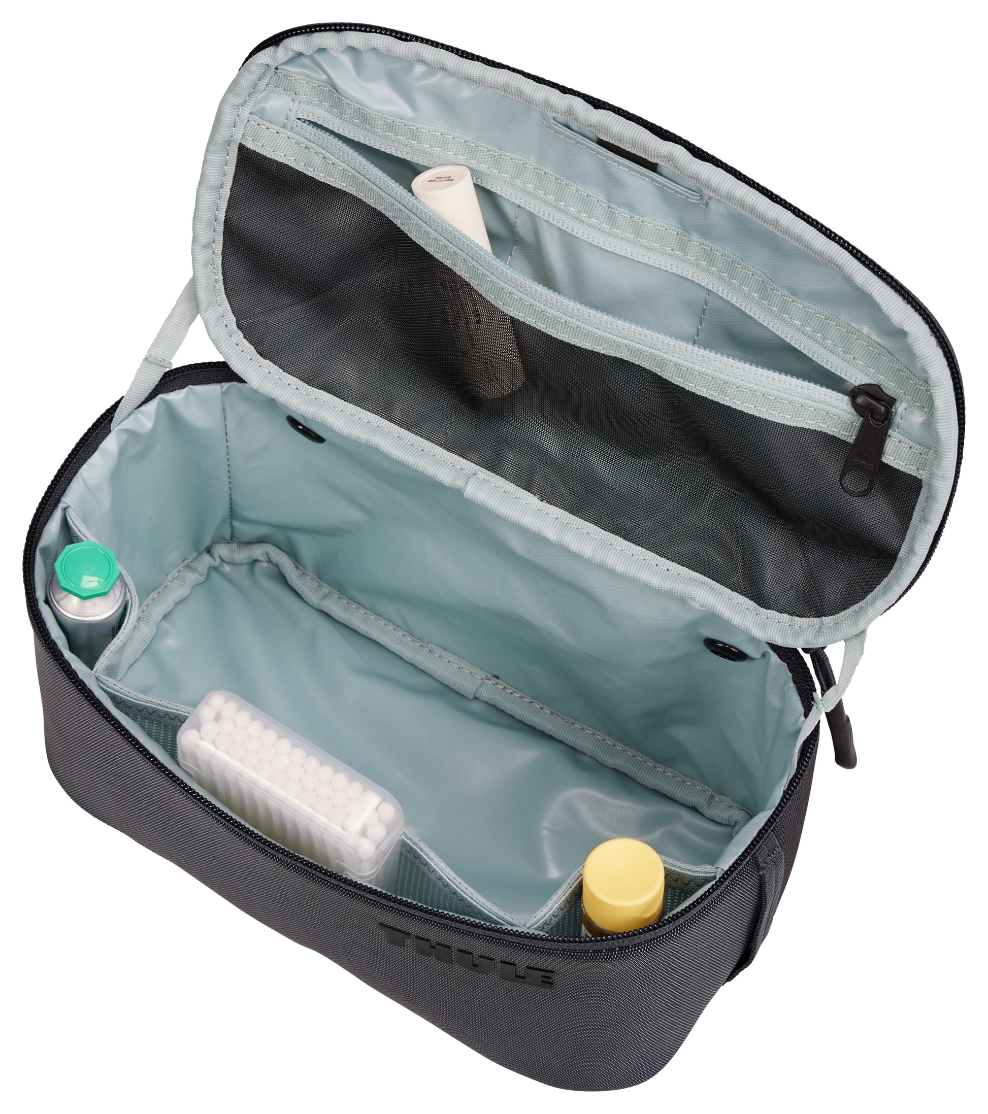 Thule Kulturbeutel Subterra 2 – bluesign, aufhängbar – 7 l – dunkelgrau – Polyester, TPU