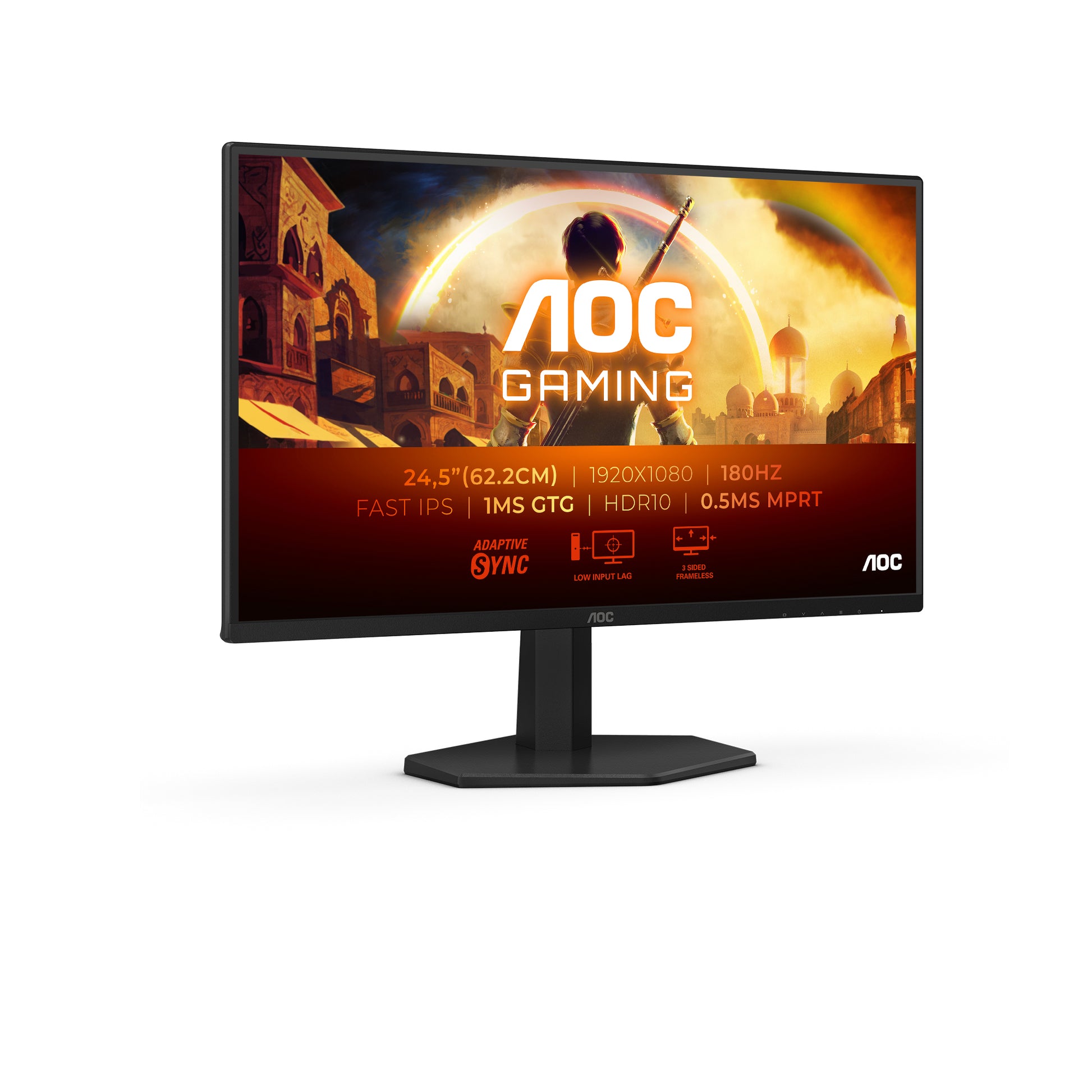 AOC 25G42E – Monitor, 24,5" 1920 × 1080 (Full HD), IPS, 180 Hz, Adaptive Sync, Rot