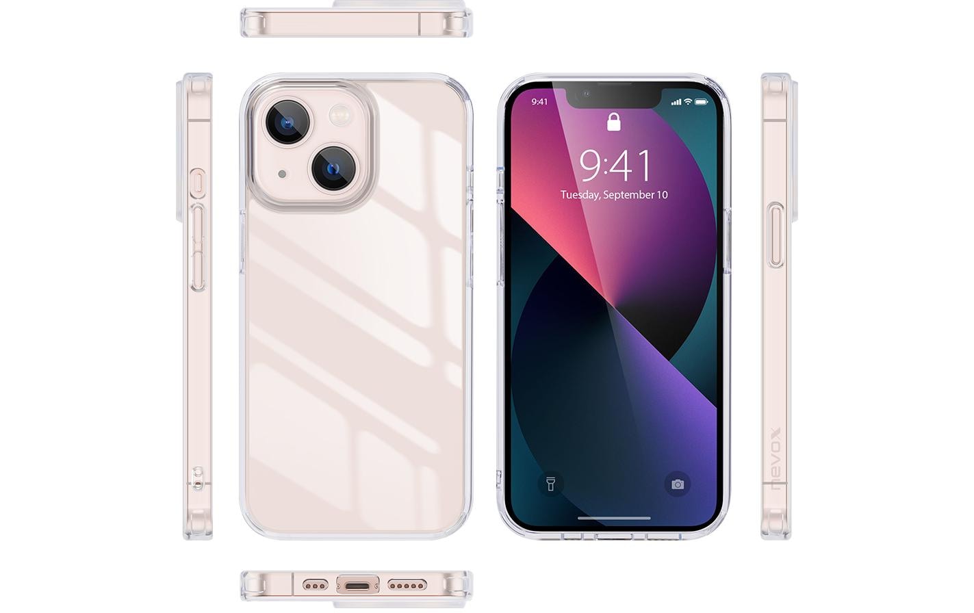 nevox StyleShell ShockFlex – Backcover – für Apple iPhone 14 Plus, PC+TPU, Transparent