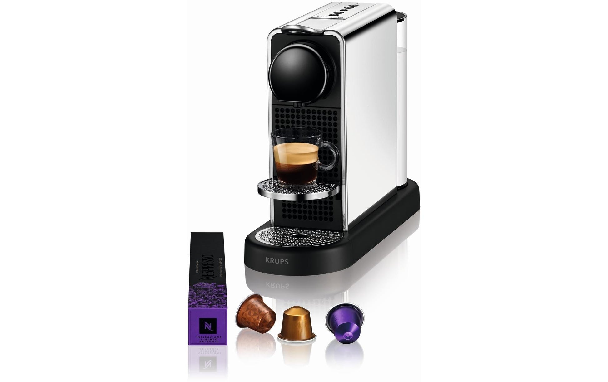 Krups CitiZ Kapselmaschine – für Nespresso-Kapseln, 19 bar, 1 l, Edelstahl