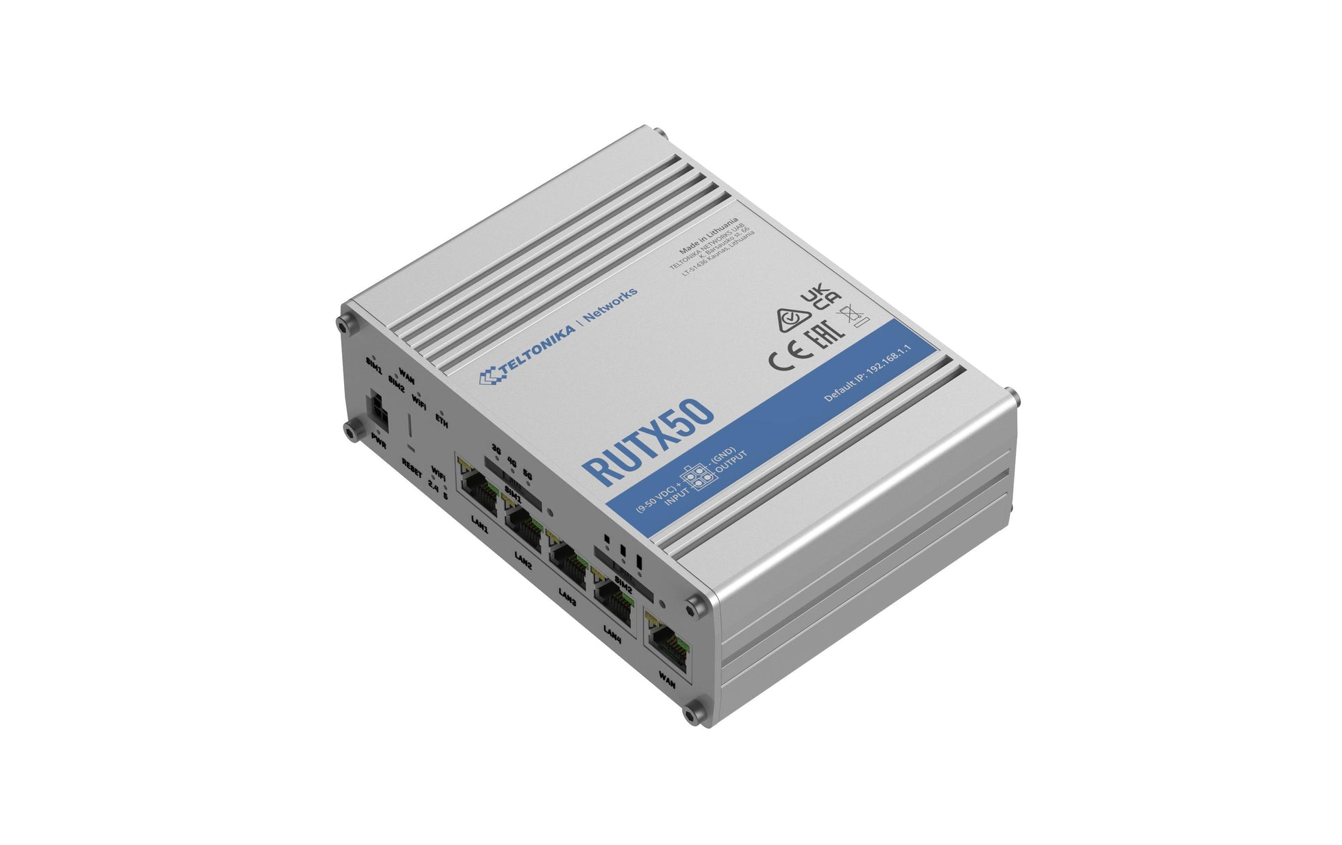 Teltonika RUTX50 – LTE/5G-Router, 5G (SA/NSA), Wi-Fi 5, bis 867 Mbit/s, Dual-SIM (eSIM), 4x RJ-45