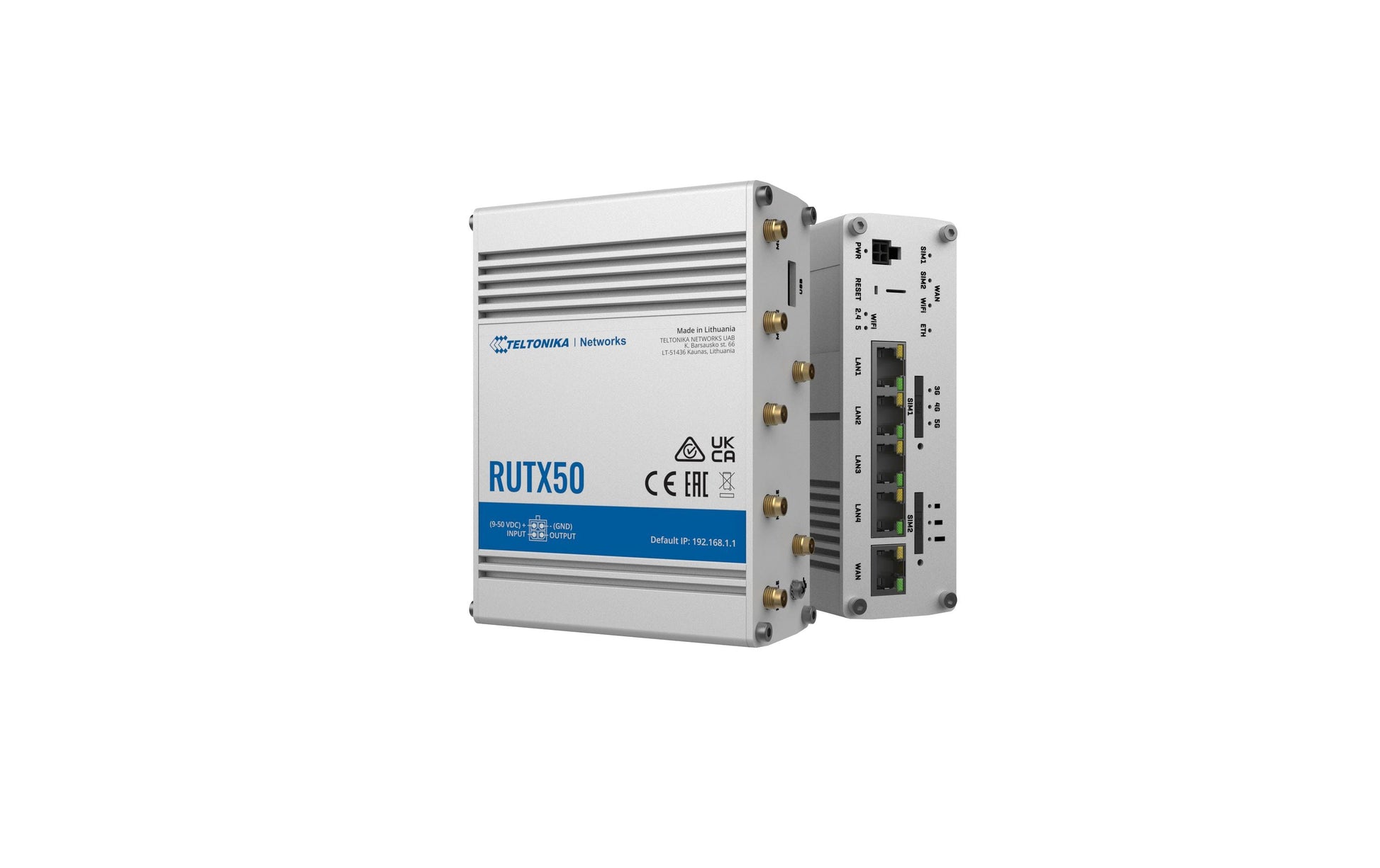 Teltonika RUTX50 – LTE/5G-Router, 5G (SA/NSA), Wi-Fi 5, bis 867 Mbit/s, Dual-SIM (eSIM), 4x RJ-45
