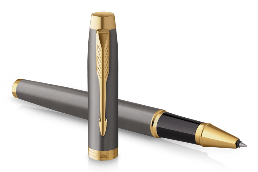 Parker IM Grey GT – Tintenroller, mit Kappe, 0,5 mm, Grau, 1er Geschenkbox