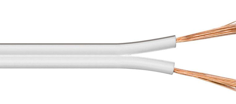 Microconnect Lautsprecherkabel – 25 m, 2×2,5 mm², Weiss, kupferverkleidetes Aluminium (CCA)