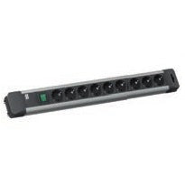 Bachmann CONNECTUS – Steckdosenleiste, 9× Schuko (Typ F), mit Schalter, 2 m, Schutzkontakt-Winkelstecker