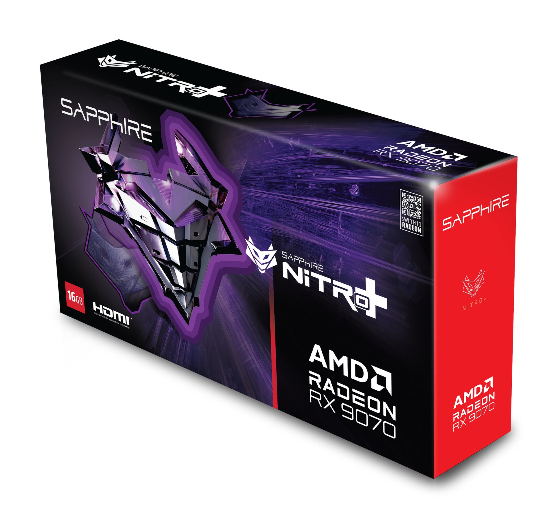 Sapphire NITRO+ RX 9070 – PCIe Grafikkarte – 16 GB GDDR6, PCIe 5.0 x16, 2×HDMI, 2×DisplayPort, 245 W