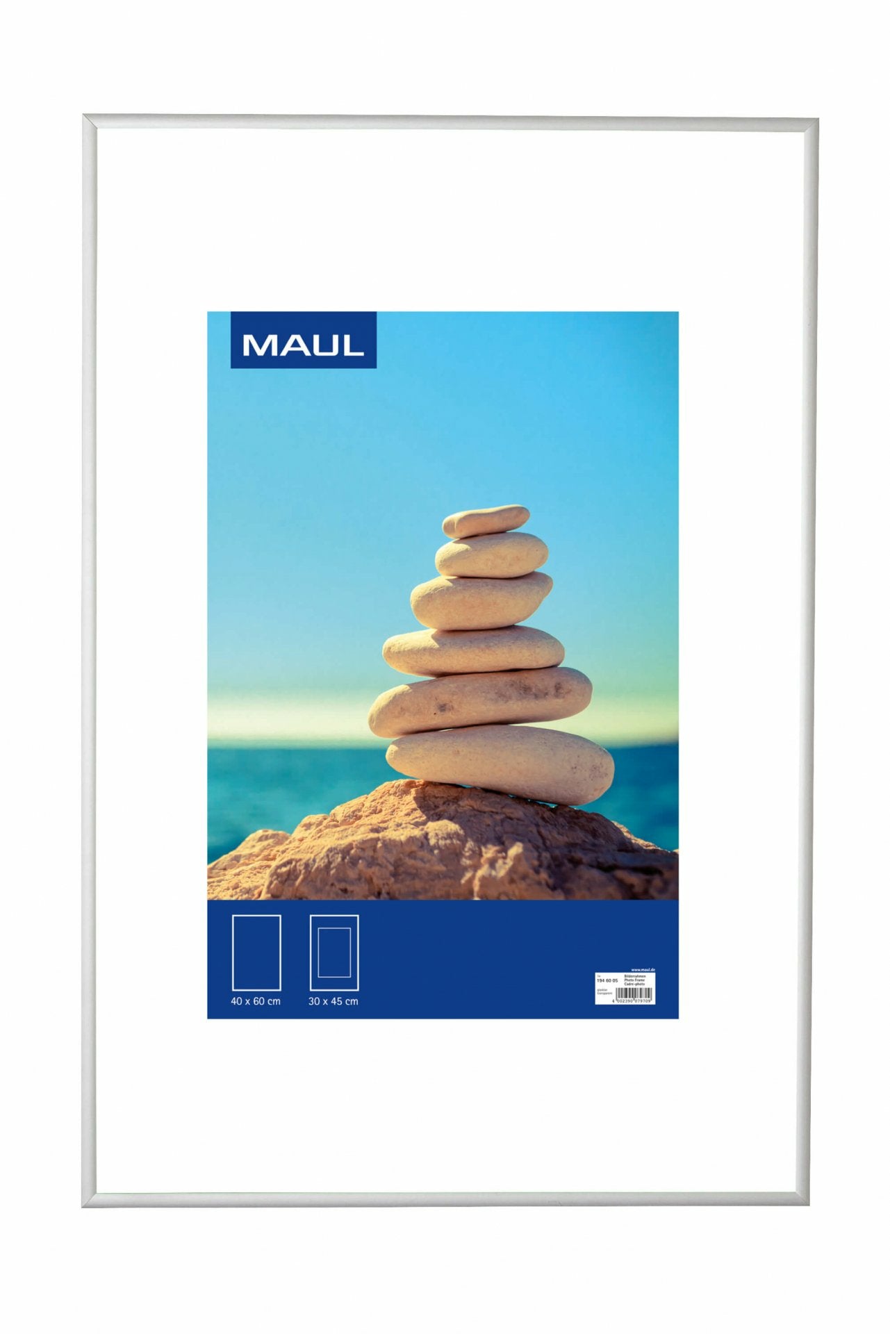 MAUL Bilderrahmen – für 40 × 60 cm – Aluminium & Kunststoff, silber