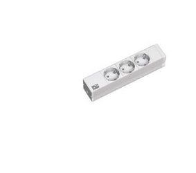 Bachmann Rack-PDU 1U (10") – 3× Schuko (Typ E/F), Schuko (Typ E/F) Winkelstecker, 2 m, grau